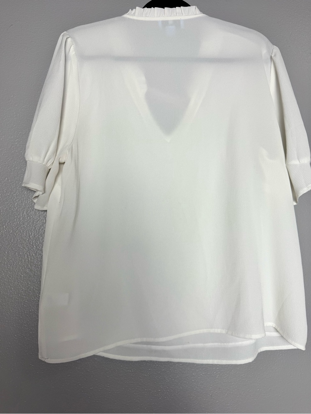 CeCe White Tie-Neck Ruffle Blouse - Picture 4 of 6